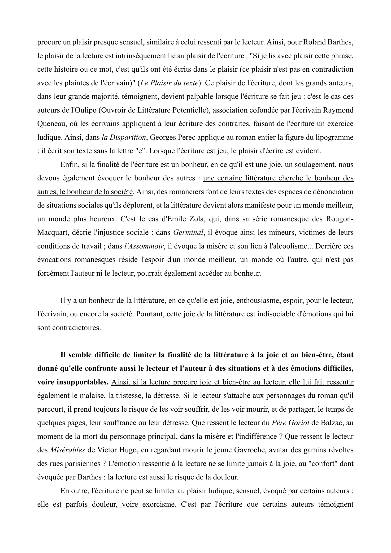 Prévisualisation du document Dissertation. La finalité de la littérature, pour le lecteur et pour l'écrivain, est-elle le bonheur ? Vous vous appuierez tout au long de votre devoir sur des exemples précis et variés d'extraits d'oeuvres littéraires.