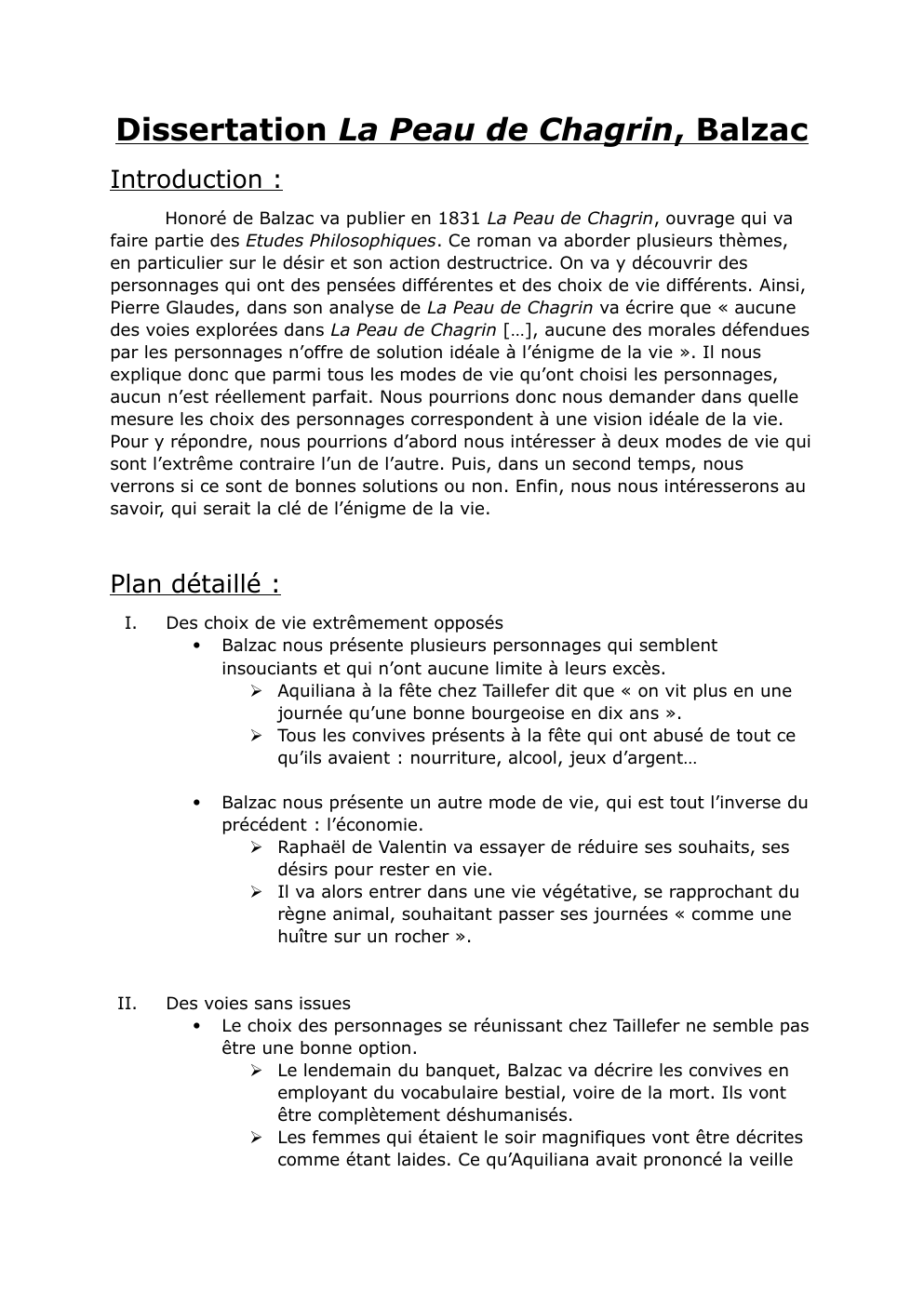 Prévisualisation du document Dissertation La Peau de Chagrin
