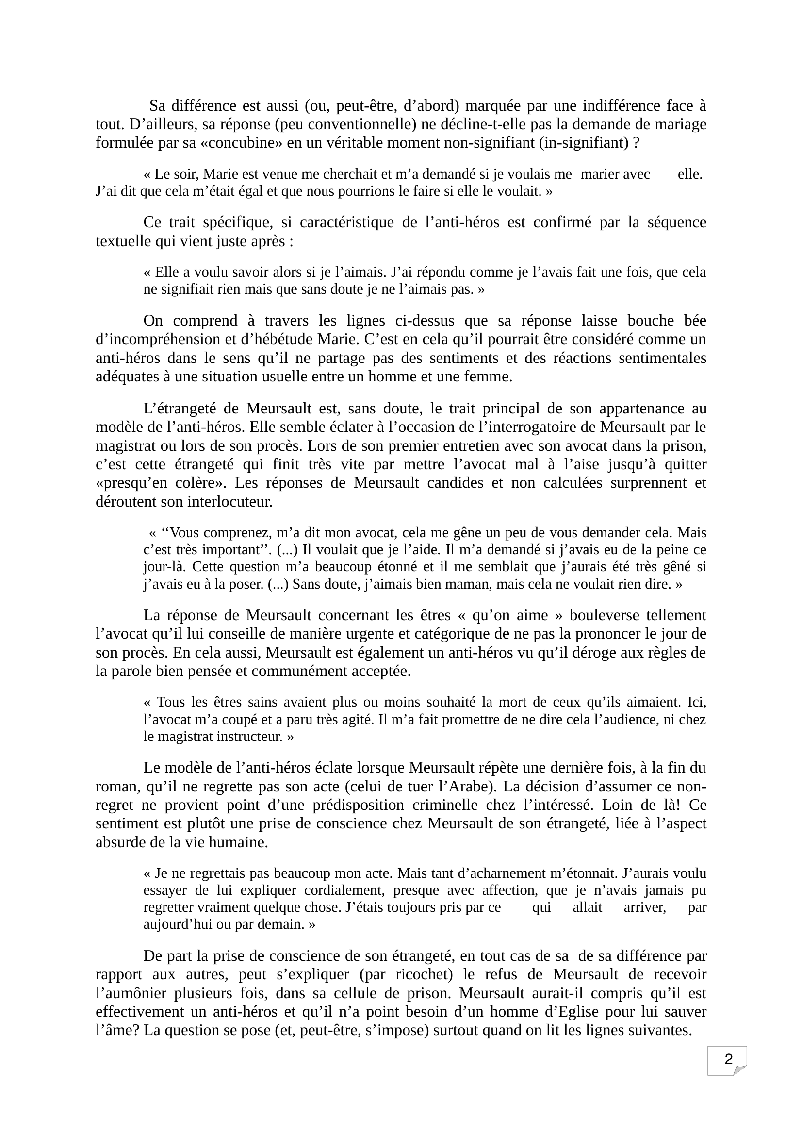 Prévisualisation du document Dissertation : L'Etranger de Camus