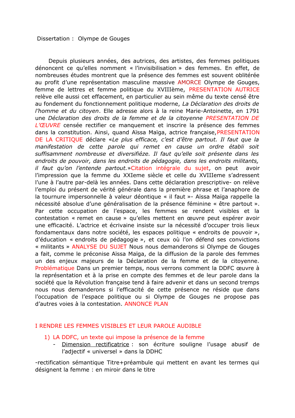 exemple dissertation olympe de gouges pdf