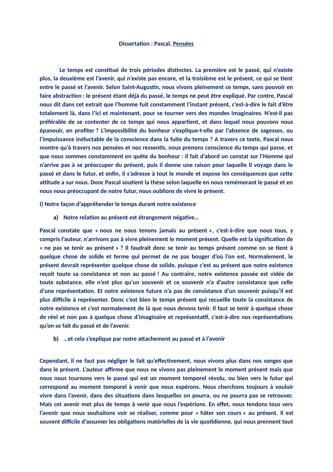 Prévisualisation du document Dissertation : Pascal, Pensées