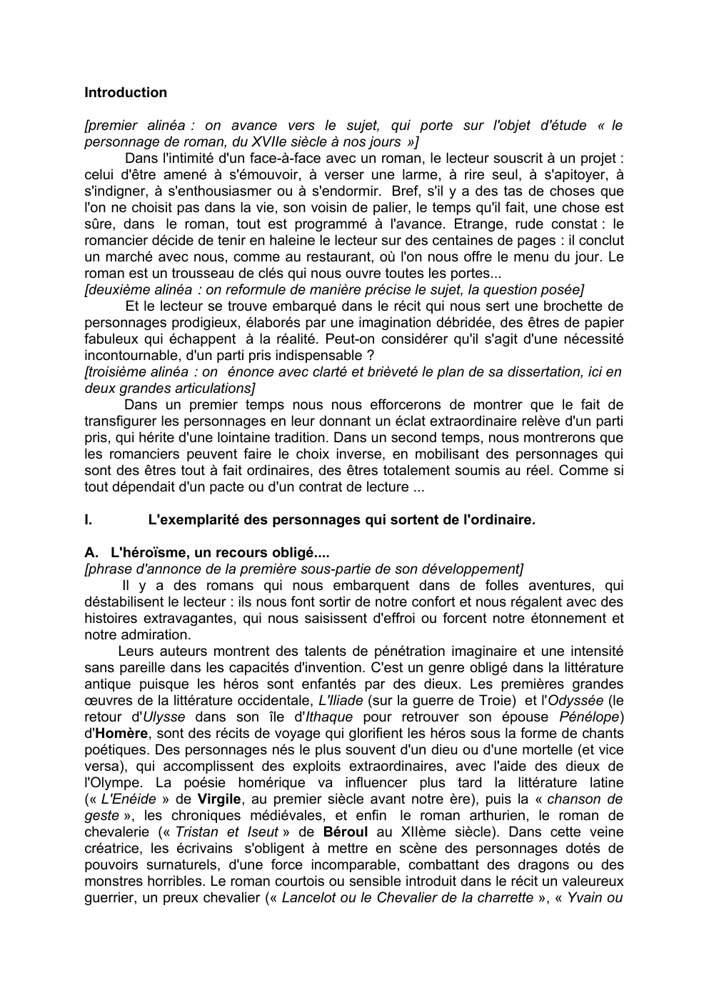 Prévisualisation du document Dissertation Roman: transfigurer les personnages
