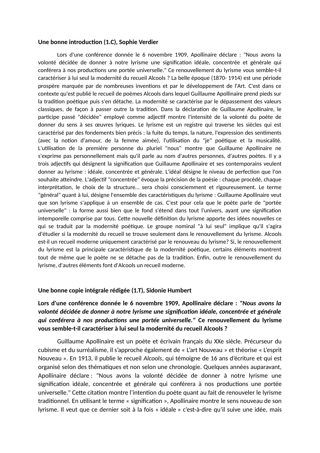 Prévisualisation du document Dissertation sur Alcools de Guillaume Apollinaire