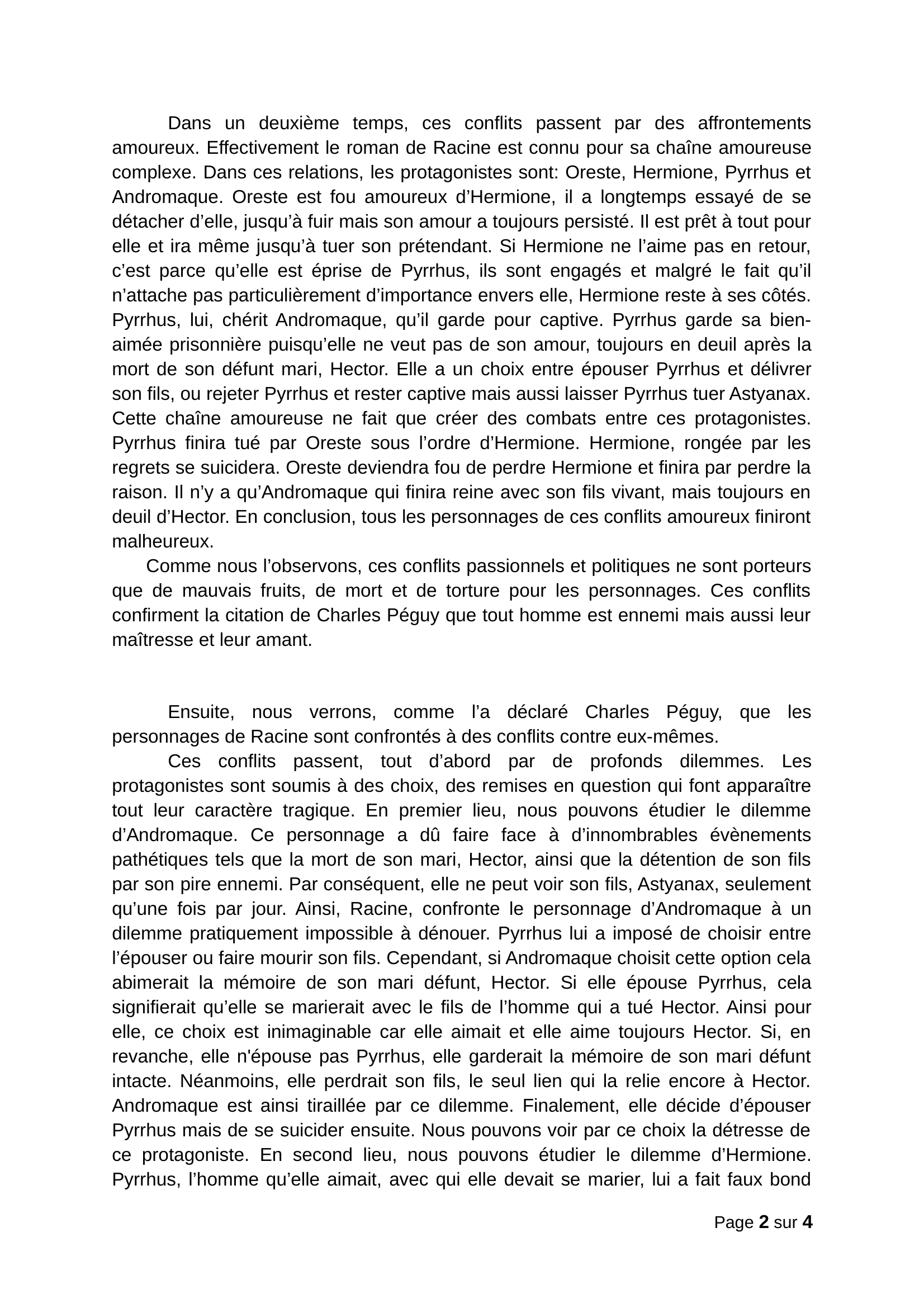 Prévisualisation du document Dissertation sur Andromaque de Racine