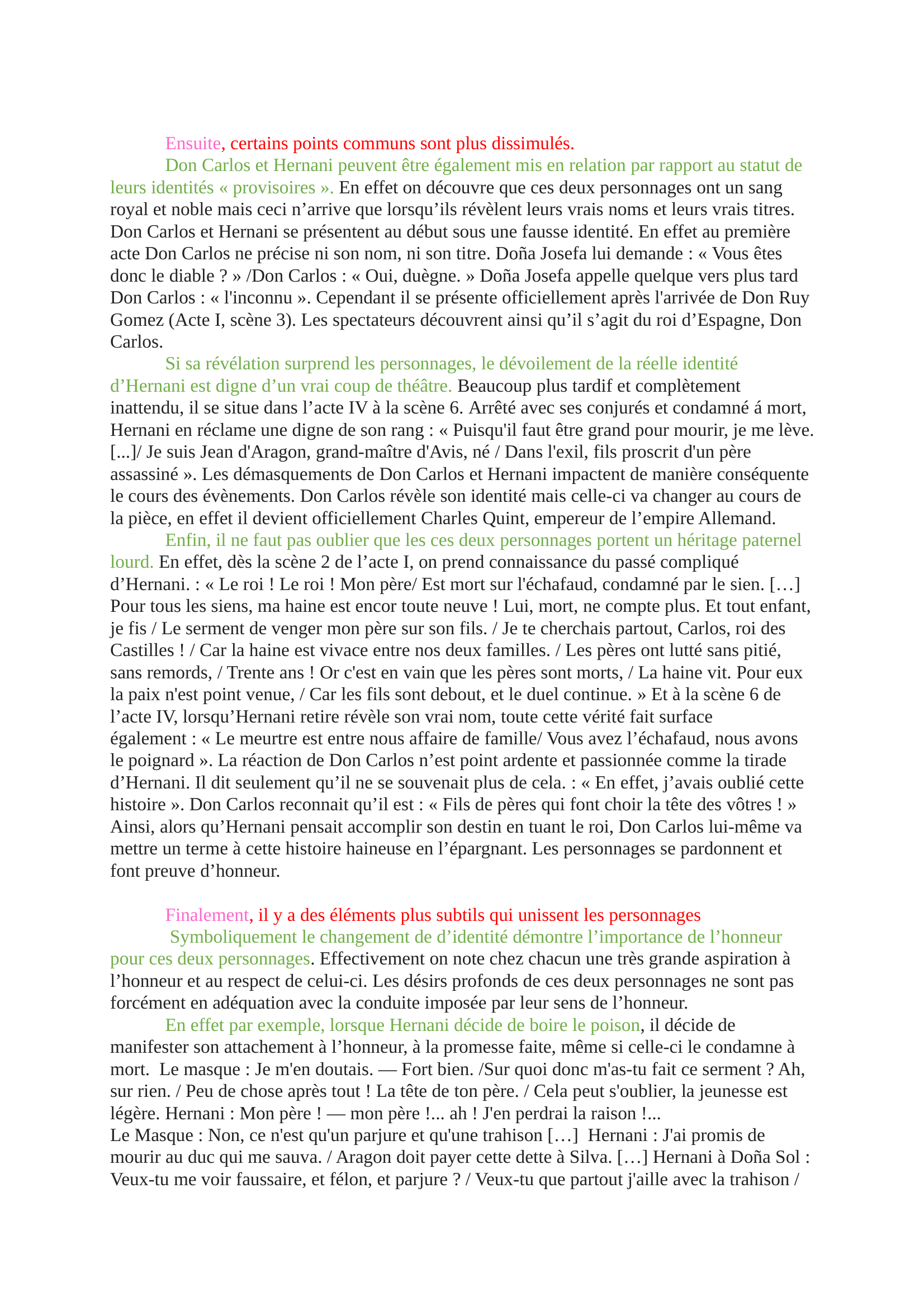 Prévisualisation du document Dissertation sur Hernani Victor Hugo : Point commun entre Don Carlos et Hernani
