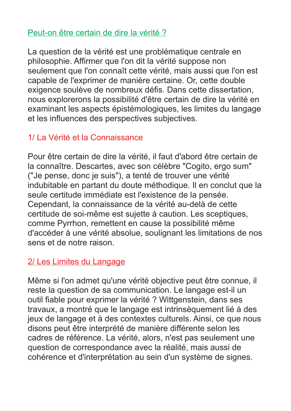 Prévisualisation du document dissertation sur la verité: Peut-on être certain de dire la vérité ?