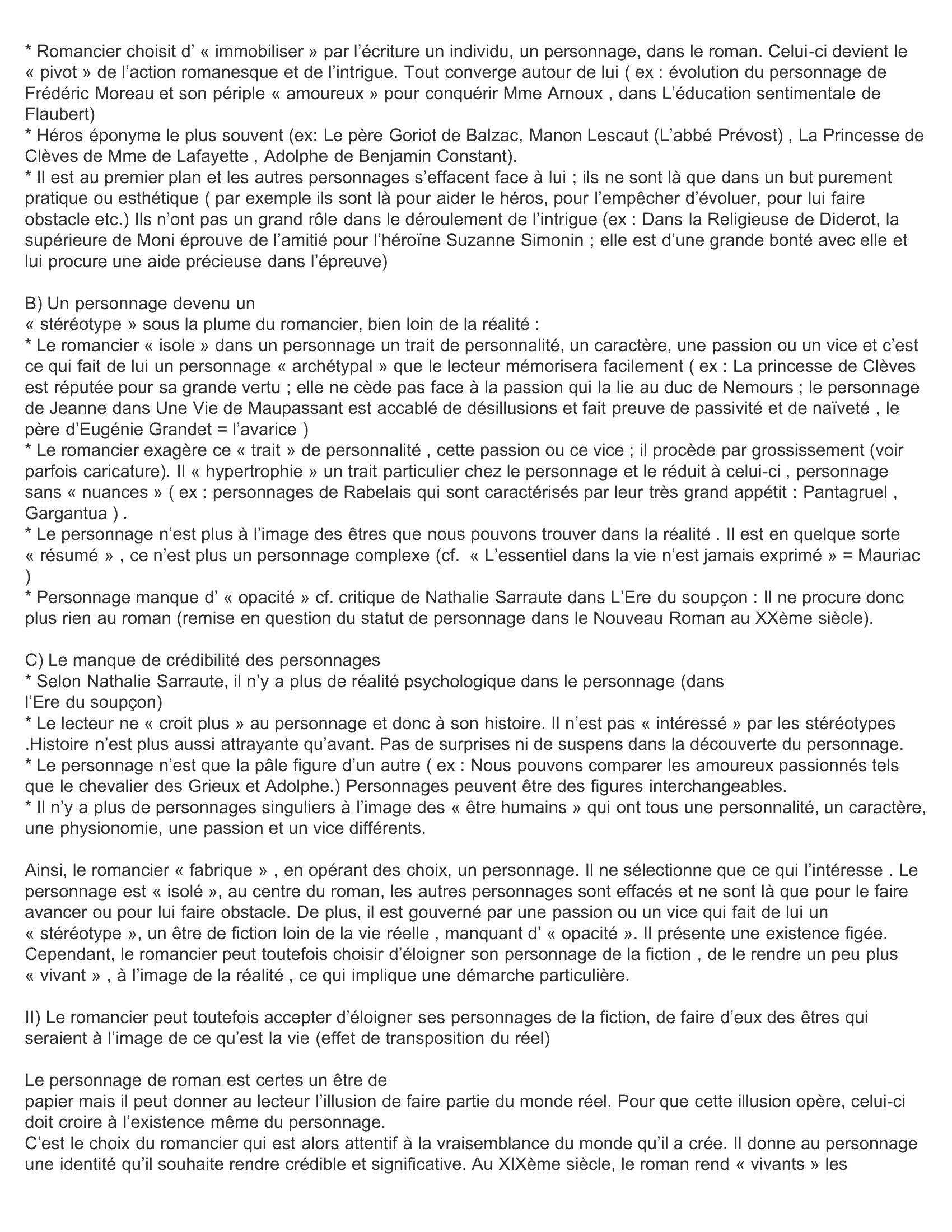 Prévisualisation du document DISSERTATION sur le personnage de roman selon une citation de François Mauriac (sujet CAPES 2004) Introduction et développement synthétique
