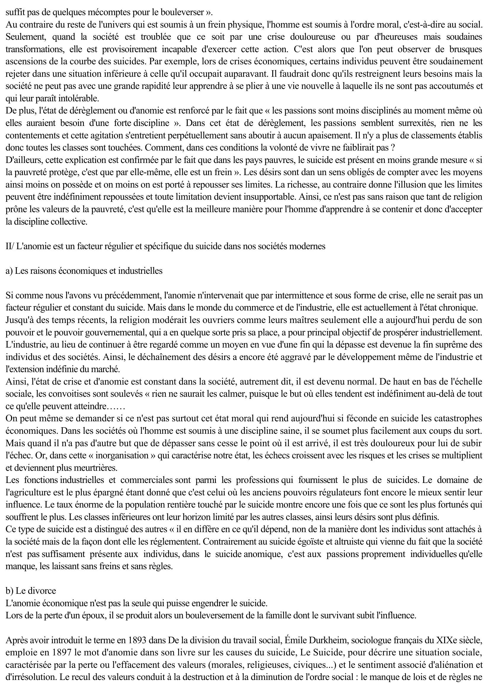 Prévisualisation du document Dissertation sur Le suicide de d'Emile Durkheim