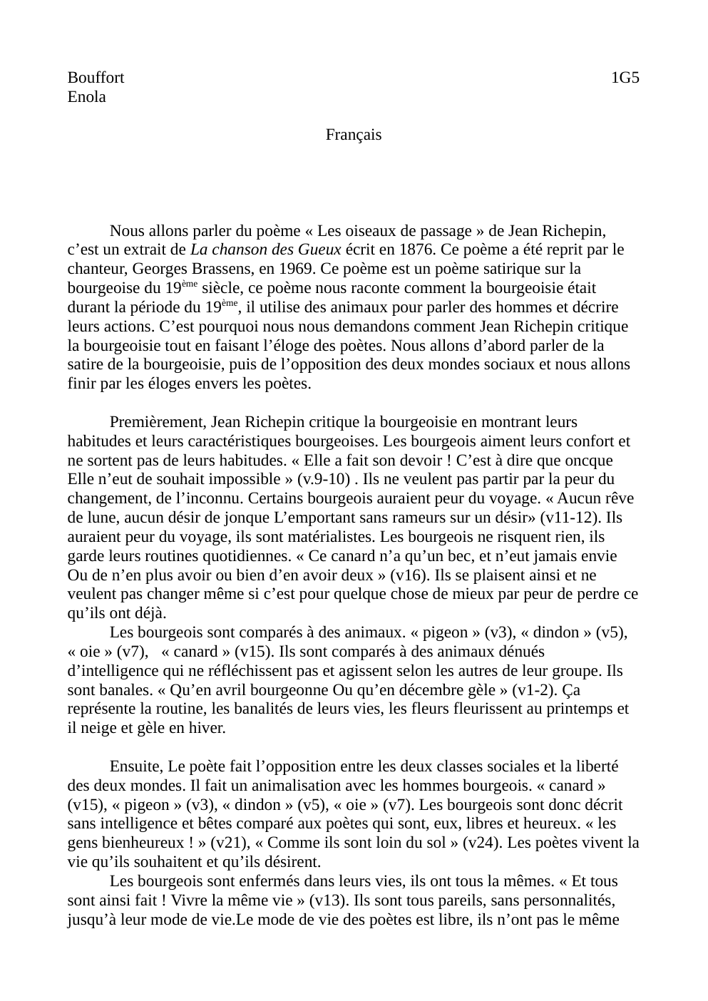 Prévisualisation du document dissertation sur les oiseaux de passage de Jean Richepin