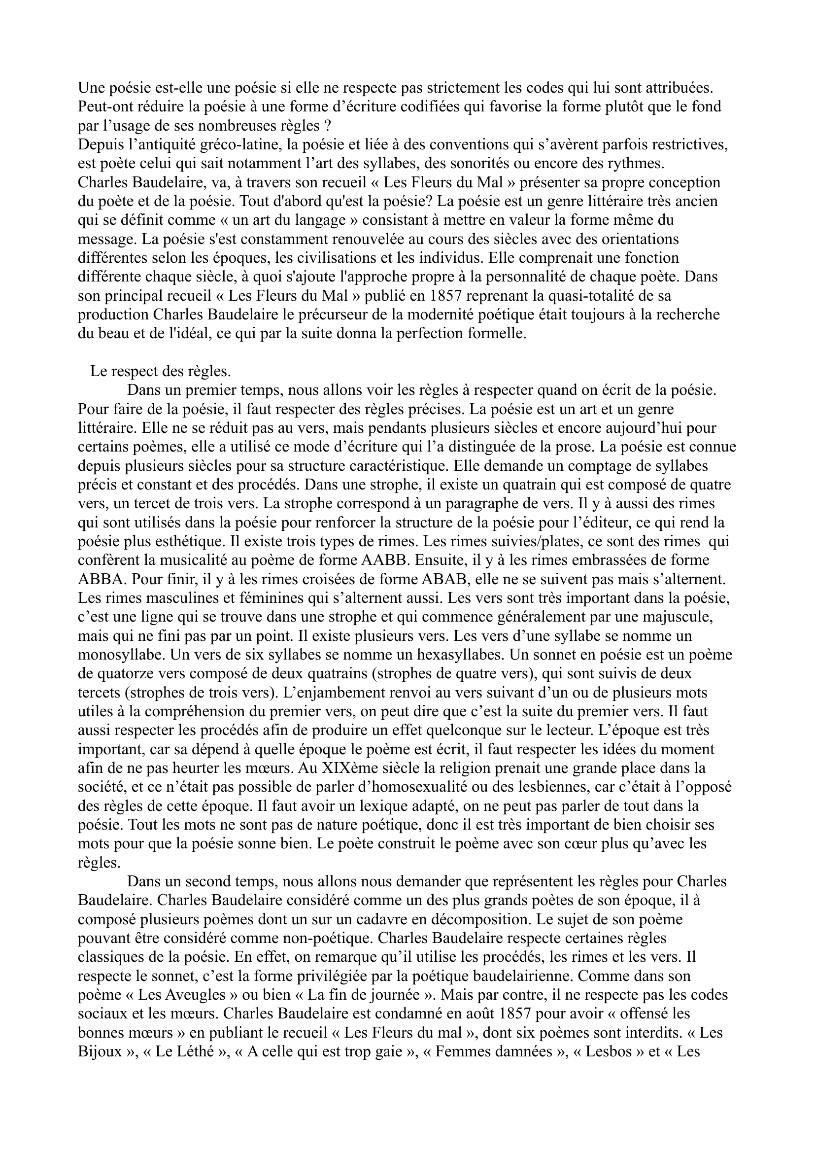 dissertation exemple baudelaire