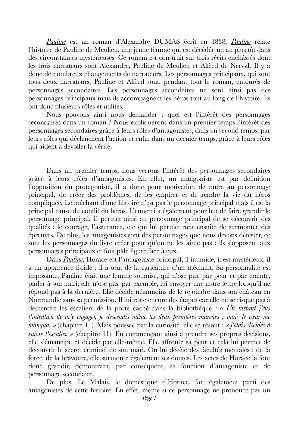 Prévisualisation du document dissertation sur Pauline de Alexandre Dumas