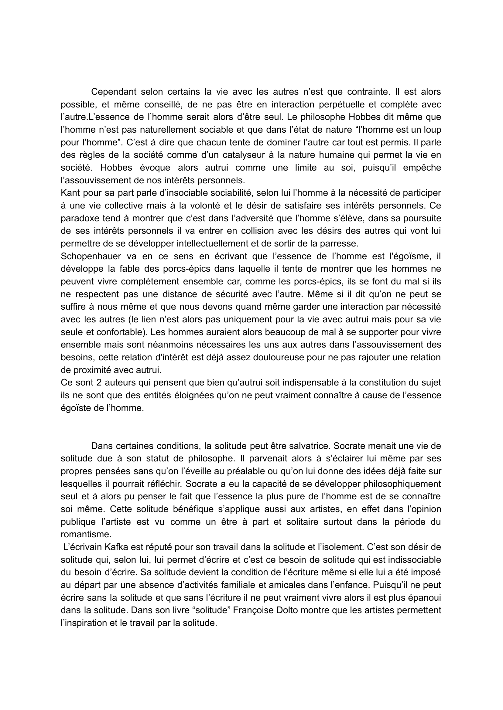 Prévisualisation du document Dissertation 
 
Dans son livre La nausée, Jean Paul Sartre présente un personnage solitaire.