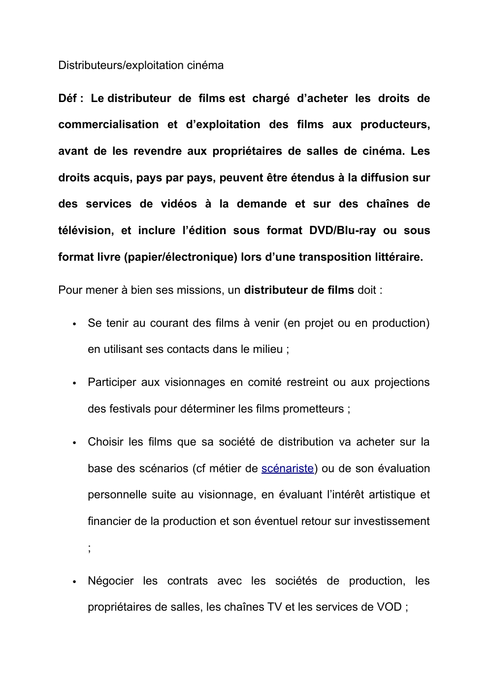 Prévisualisation du document Distributeurs/exploitation cinéma
