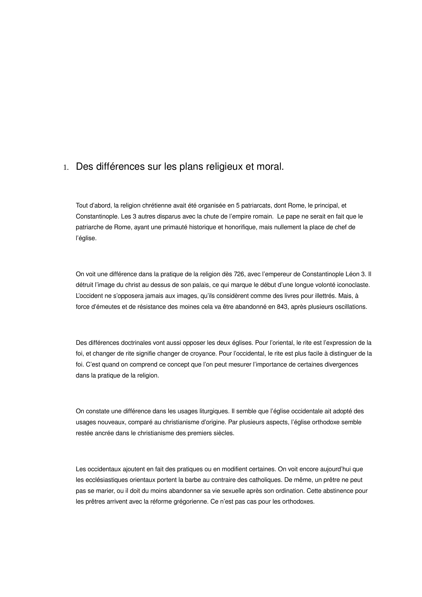 Prévisualisation du document Diverses causes au schisme de 1054 (Histoire de la religion)