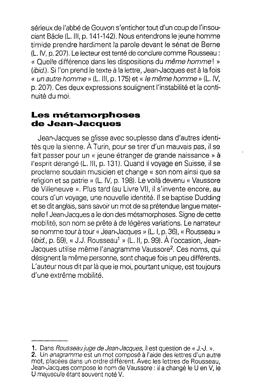 Prévisualisation du document Diversité et unité du moi dans les Confessions de Rousseau