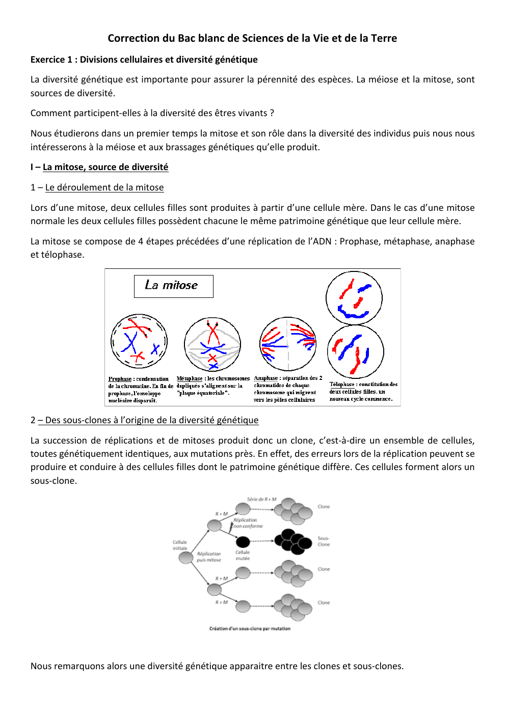 Prévisualisation du document Diversité génétique