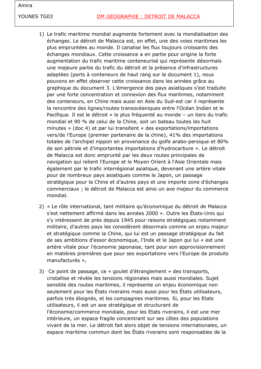 Prévisualisation du document DM GEOGRAPHIE : DETROIT DE MALACCA