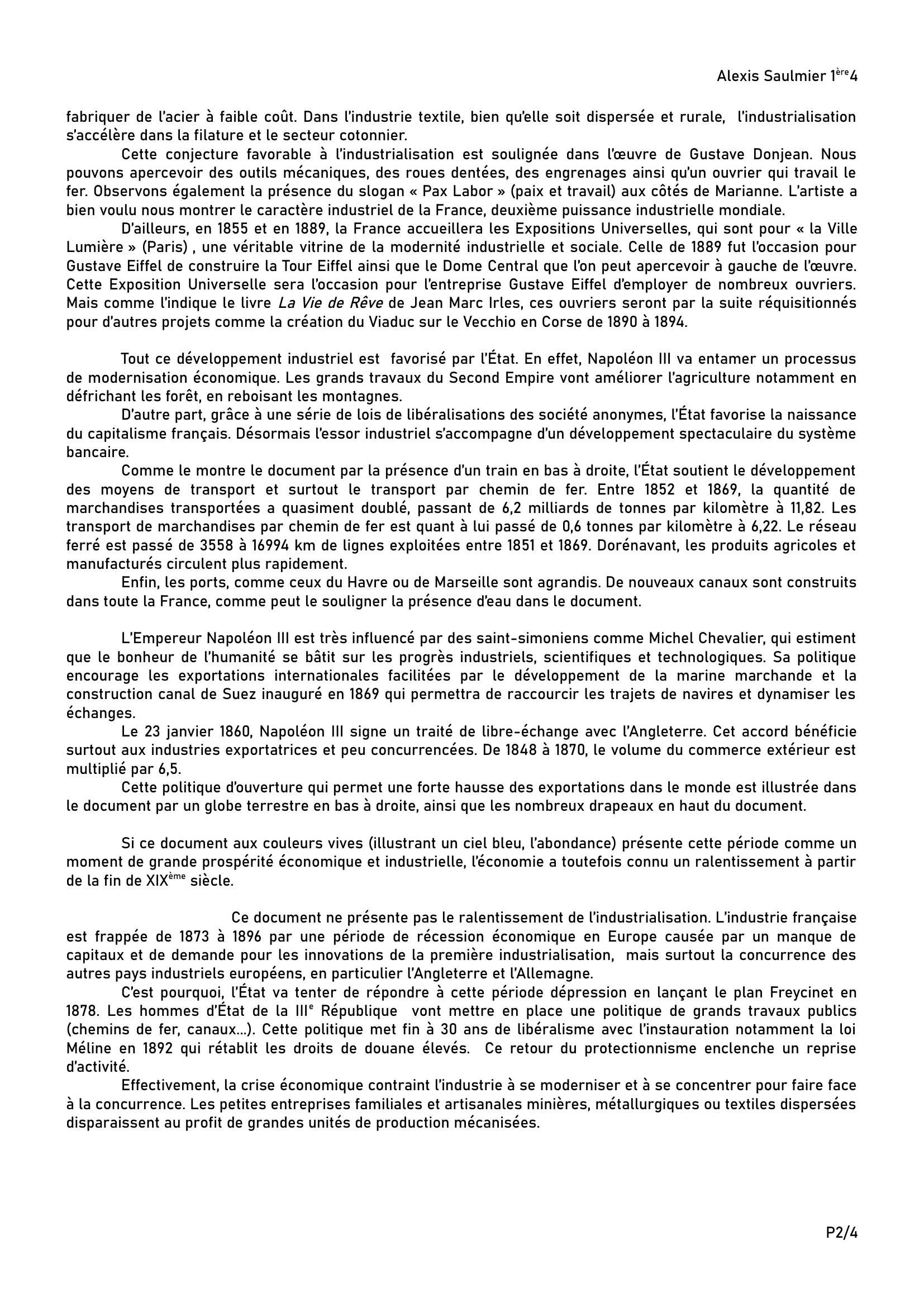 Prévisualisation du document DM Histoire : Étude d’un document iconographique Sujet : Les grandes transformations économiques et sociales de la France (1850-1914).