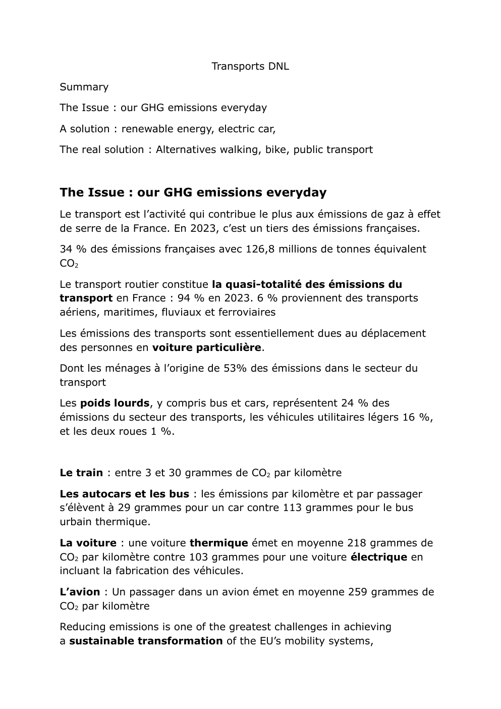Prévisualisation du document DNL Svt exposé transports