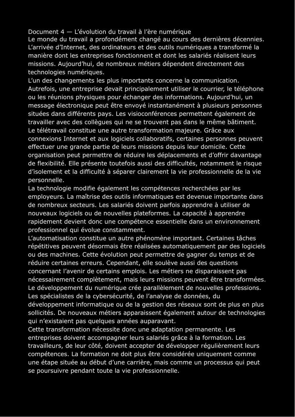 Prévisualisation du document Document 4 — L’évolution du travail à l’ère numérique
