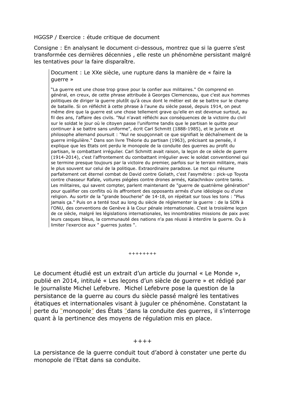 Prévisualisation du document Document : Le XXe siècle, une rupture dans la manière de « faire la guerre »