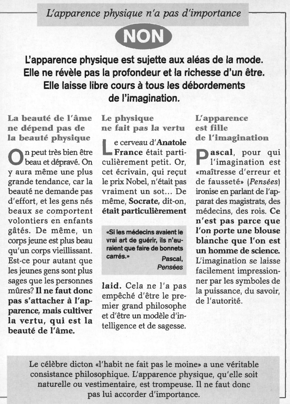 Prévisualisation du document Doit-on se soucier de son apparence physique ?