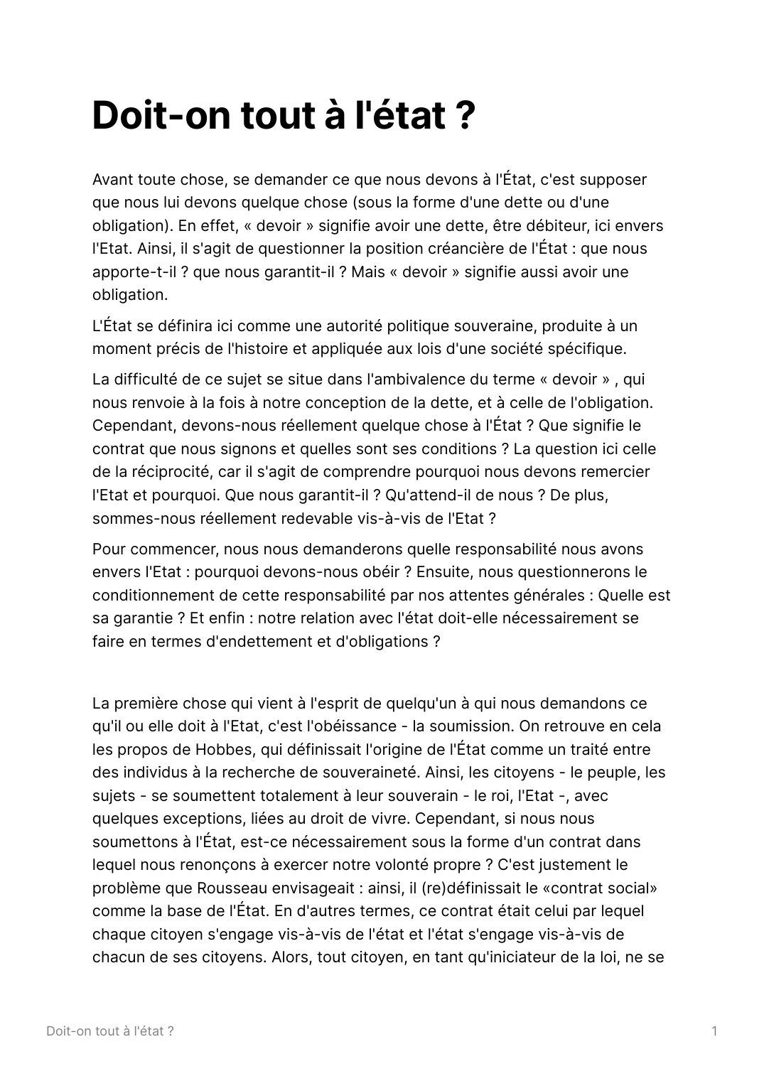 Prévisualisation du document Doit-on tout à l'état ?