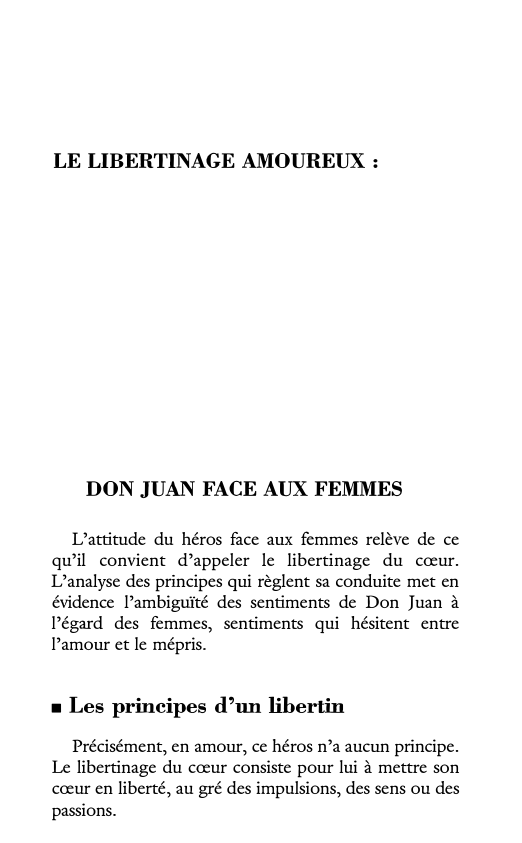 Prévisualisation du document DOM JUAN de Molière: LE LIBERTINAGE AMOUREUX: DON JUAN FACE AUX FEMMES