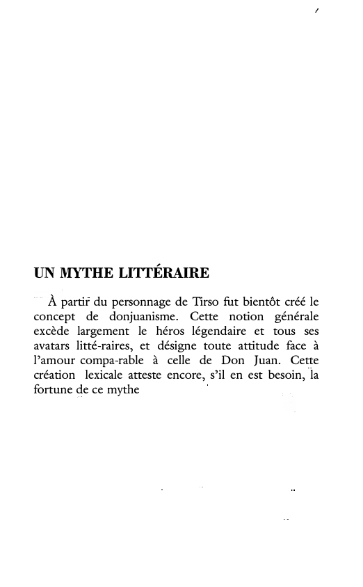 Prévisualisation du document DOM JUAN de Molière: UN MYTHE LITTÉRAIRE