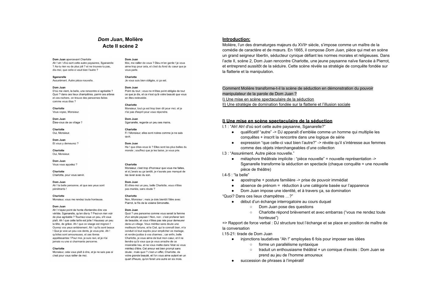 Prévisualisation du document Dom Juan Molière analyse II, 2