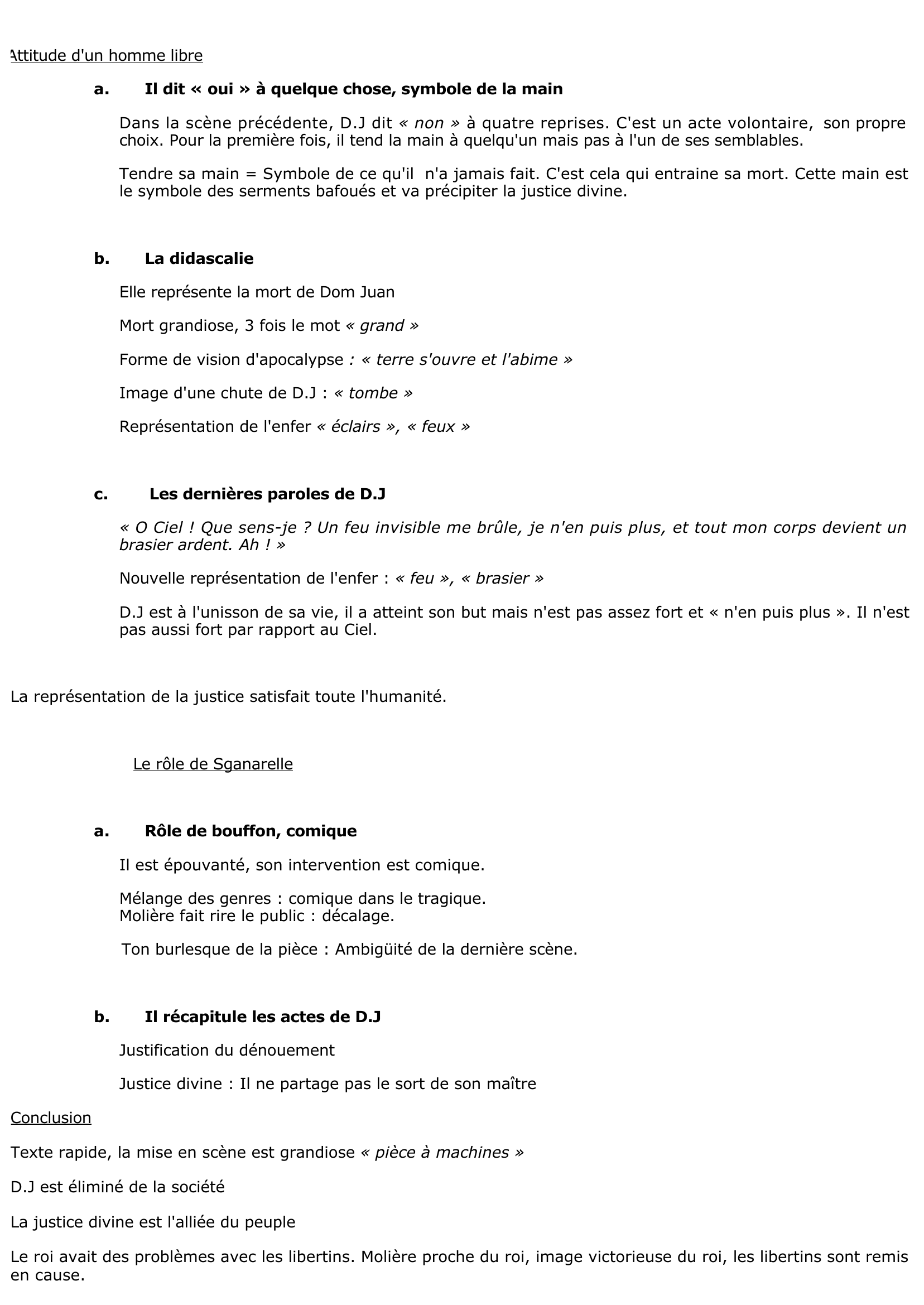 Prévisualisation du document Dom Juan, ou Le Festin de Pierre, Acte V scène 6 - Molière (Fiche de révision - Bac Français)