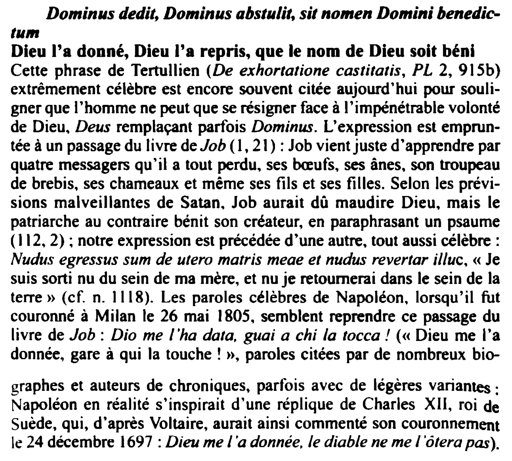 Prévisualisation du document Dominas dedit, Dominus abstulit, sit nomen Domini benedictum / Dieu l'a donné, Dieu l'a repris, que le nom de Dieu soit béni