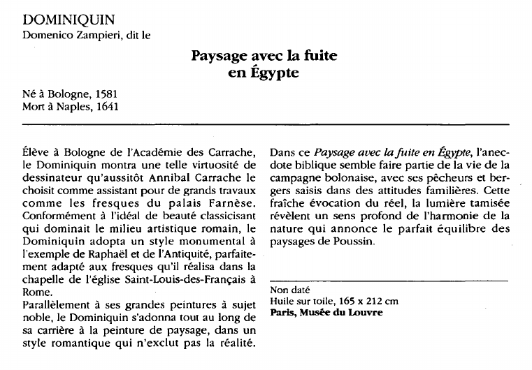 Prévisualisation du document DOMINIQUINDomenico Zampieri, dit le:Paysage avec la fuiteen Égypte.