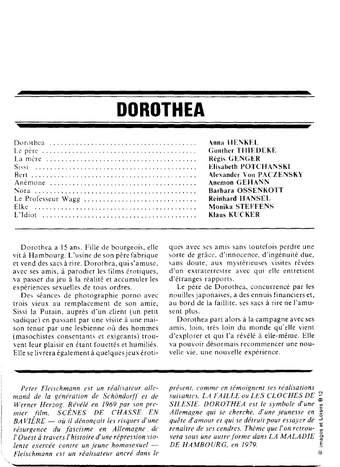 Prévisualisation du document DOROTHEA