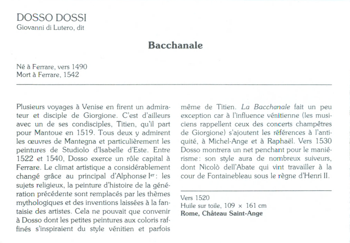 Prévisualisation du document DOSSO DOSSI Giovanni di Lutera, dit : Bacchanale
