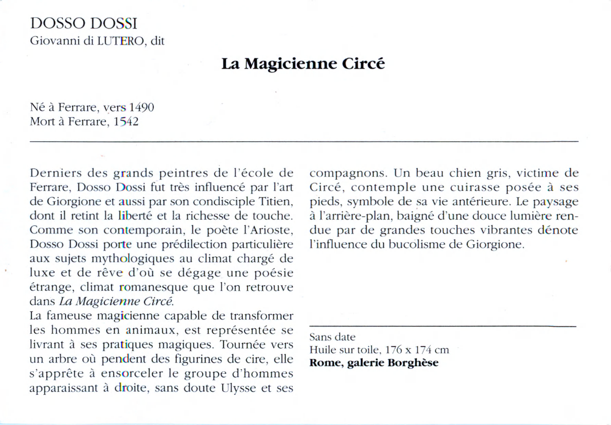 Prévisualisation du document DOSSO DOSSI Giovanni di LUTERO, dit : La Magicienne Circé