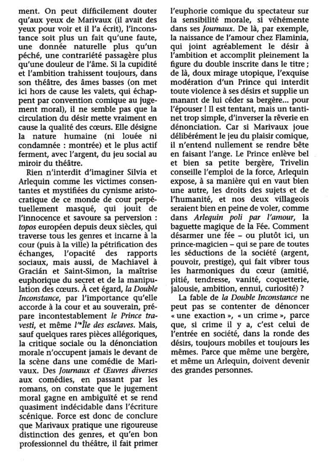 Prévisualisation du document Double Inconstance (la) de Pierre Carlet de Chamblain de Marivaux