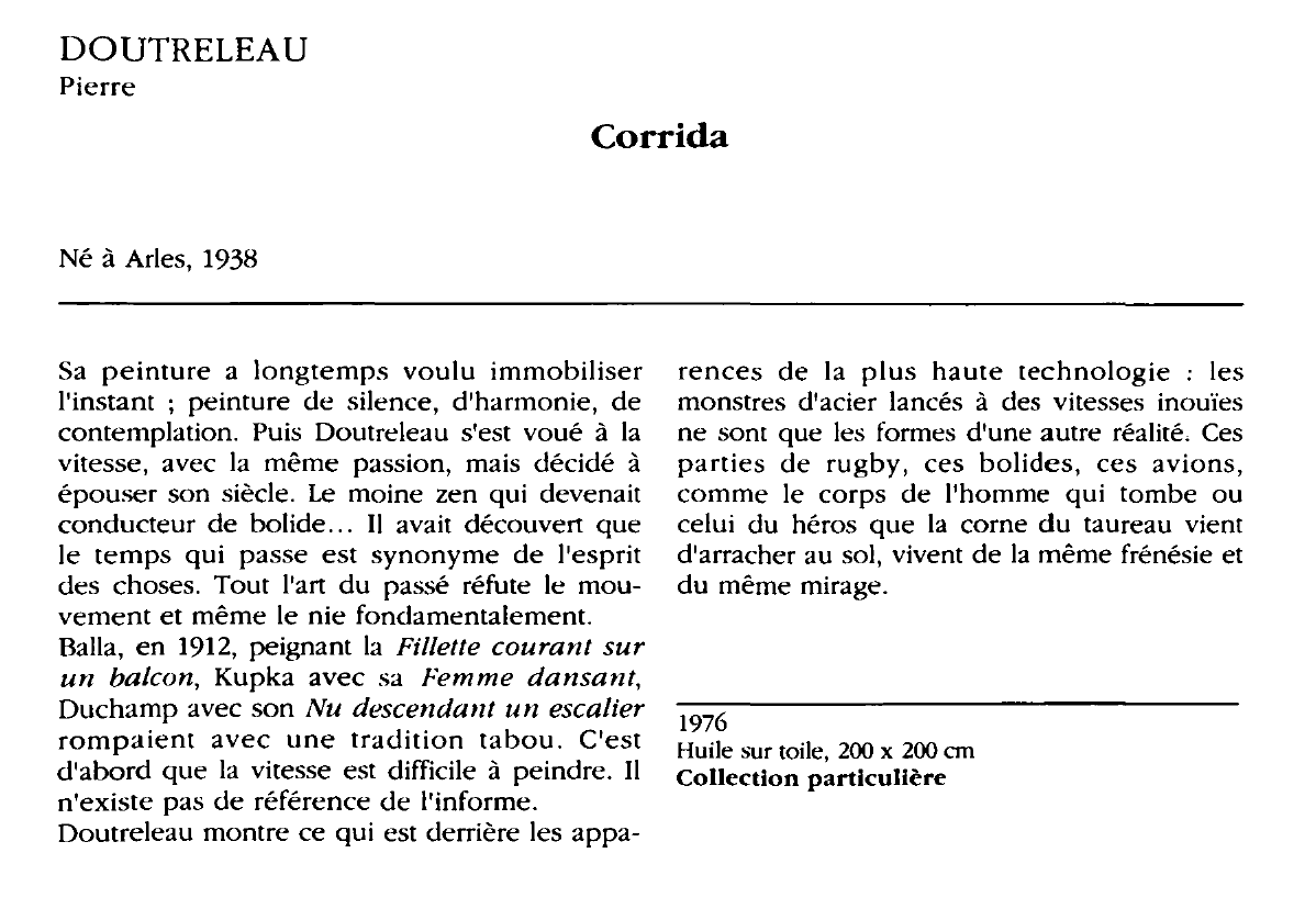 Prévisualisation du document DOUTRELEAU Pierre : Corrida