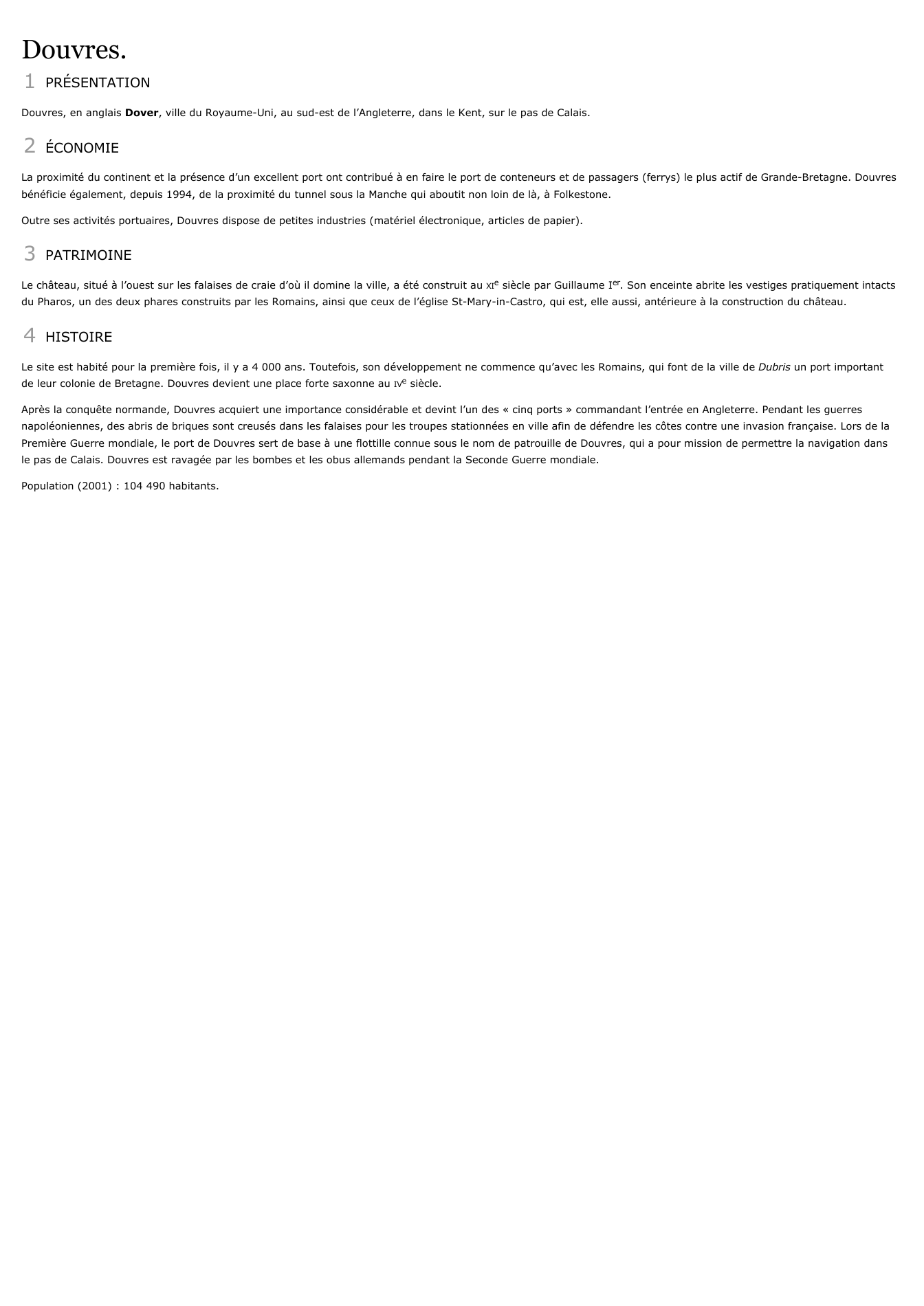 Prévisualisation du document Douvres.