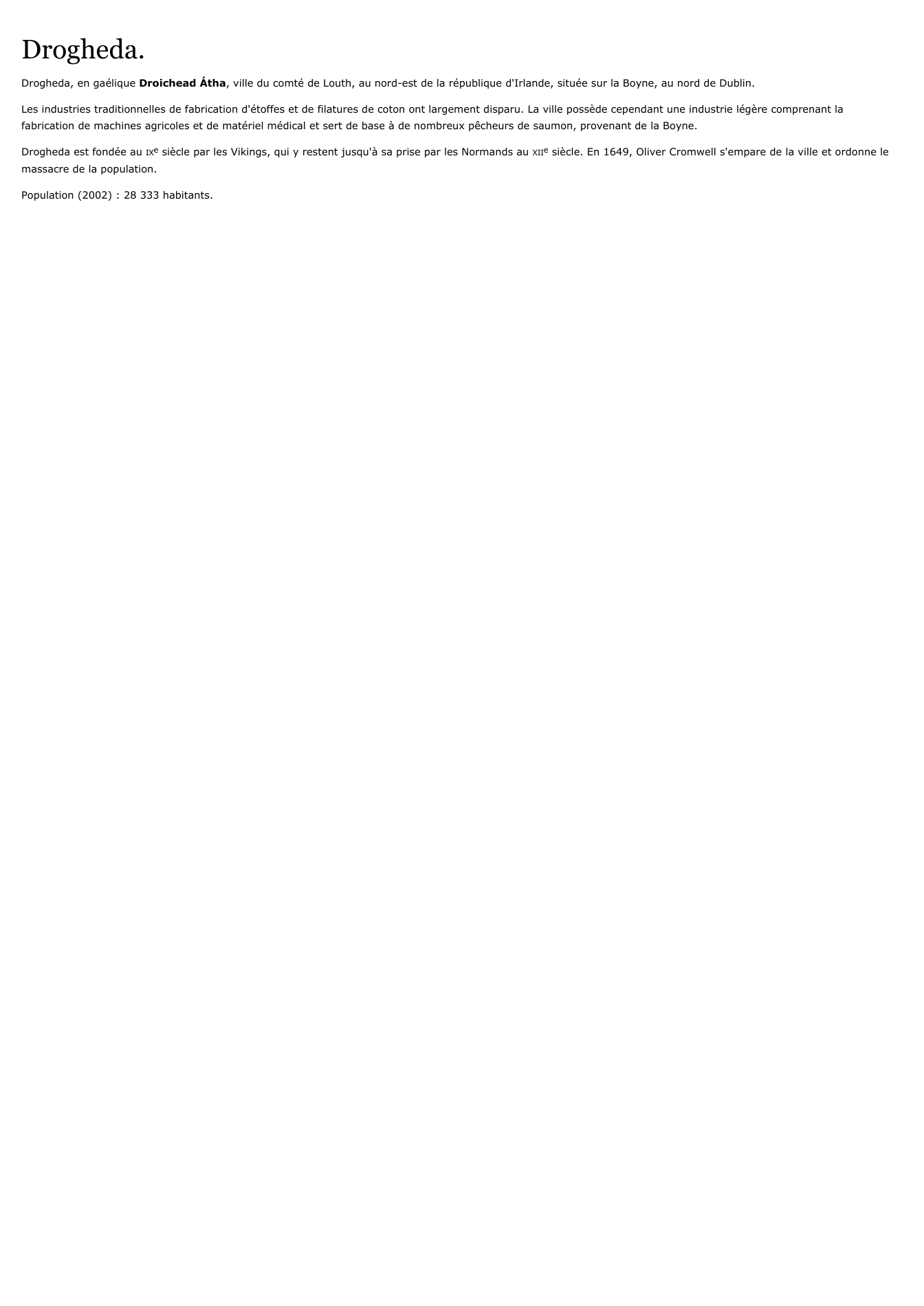 Prévisualisation du document Drogheda.