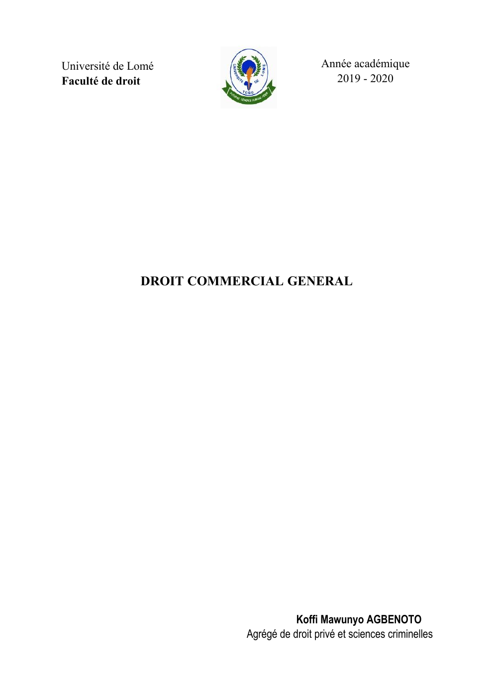 Prévisualisation du document Droit commercial général