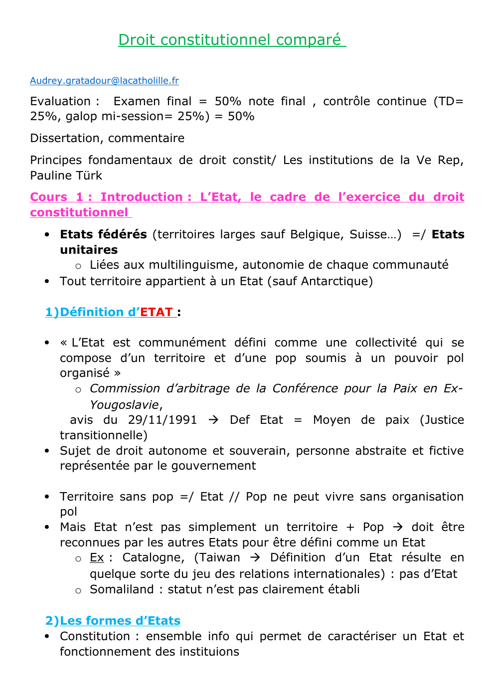 Prévisualisation du document Droit constitutionnel comparé