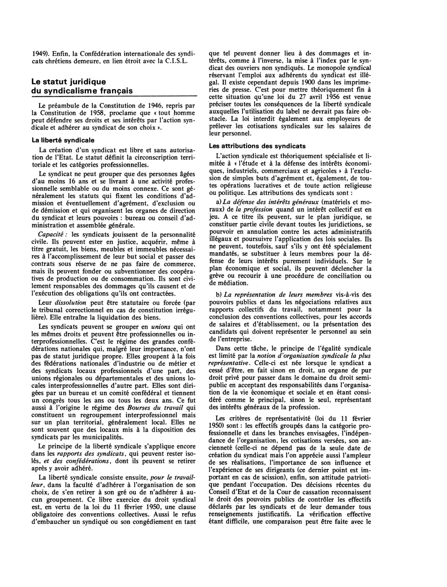 Prévisualisation du document DROIT SOCIAL : LE SYNDICALISME DANS LES ANNÉES 1970 (Droit)