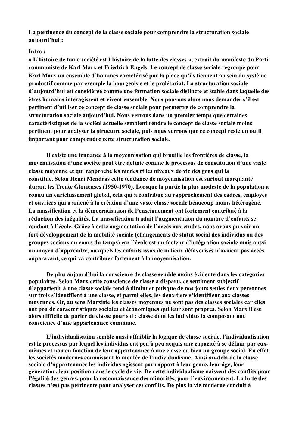 Prévisualisation du document DS sur la structuration et les classes sociales en France