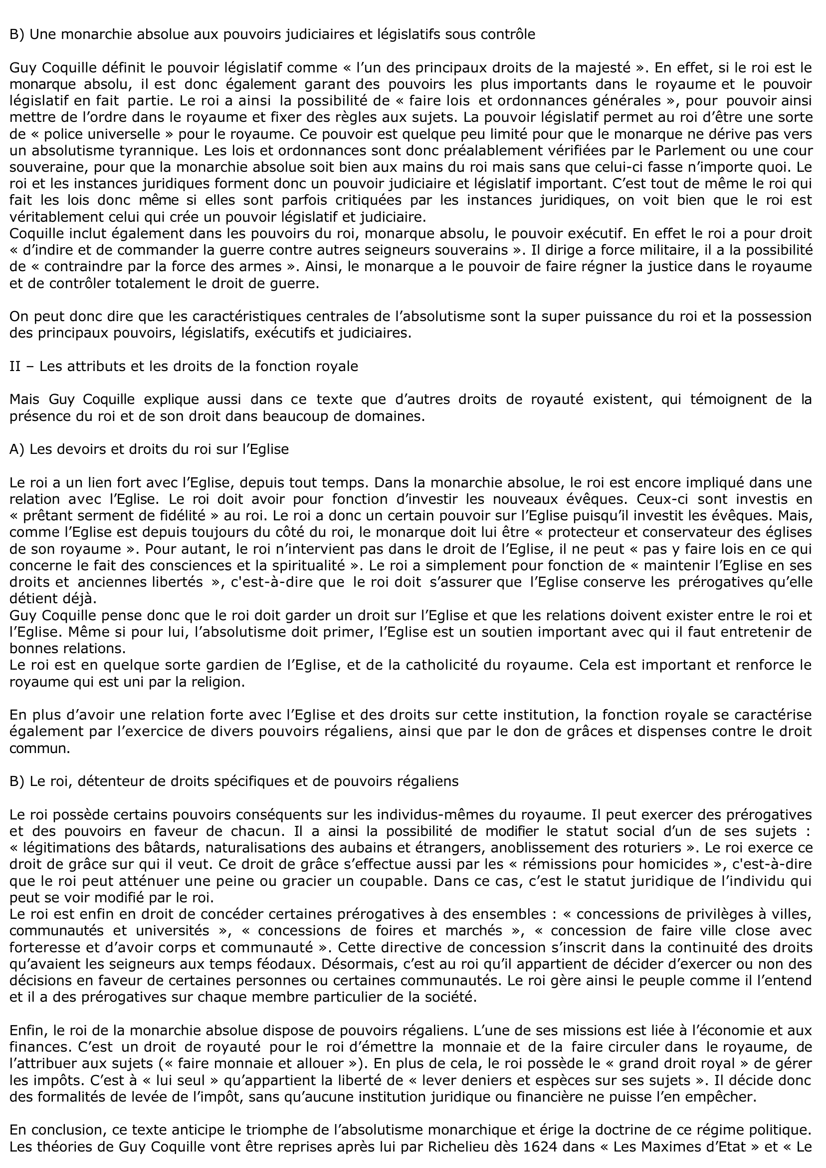 Prévisualisation du document « Du droict des François », extrait de l’œuvre « Institution au droit des François ». Guy Coquille