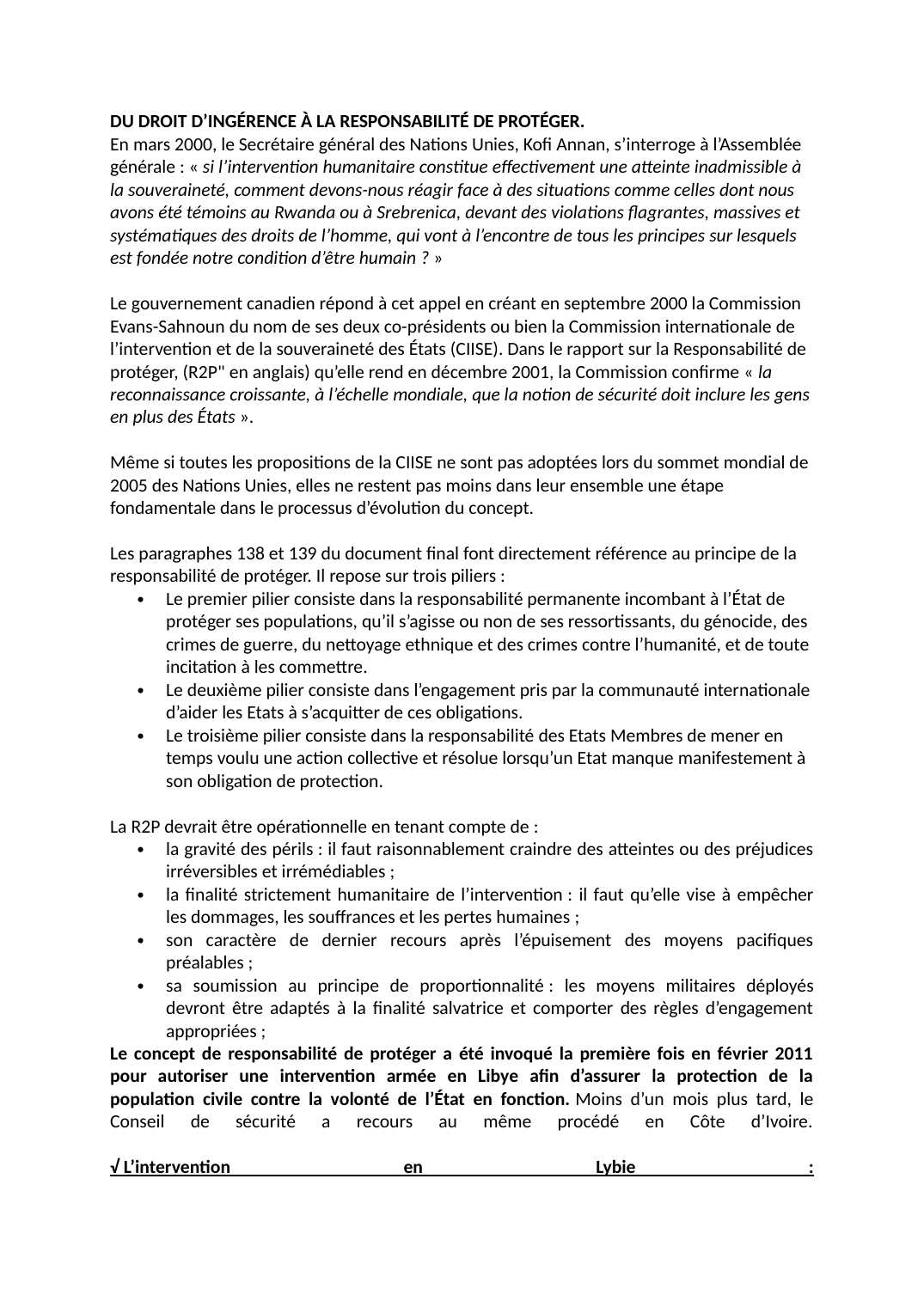 Prévisualisation du document DU DROIT D’INGÉRENCE À LA RESPONSABILITÉ DE PROTÉGER