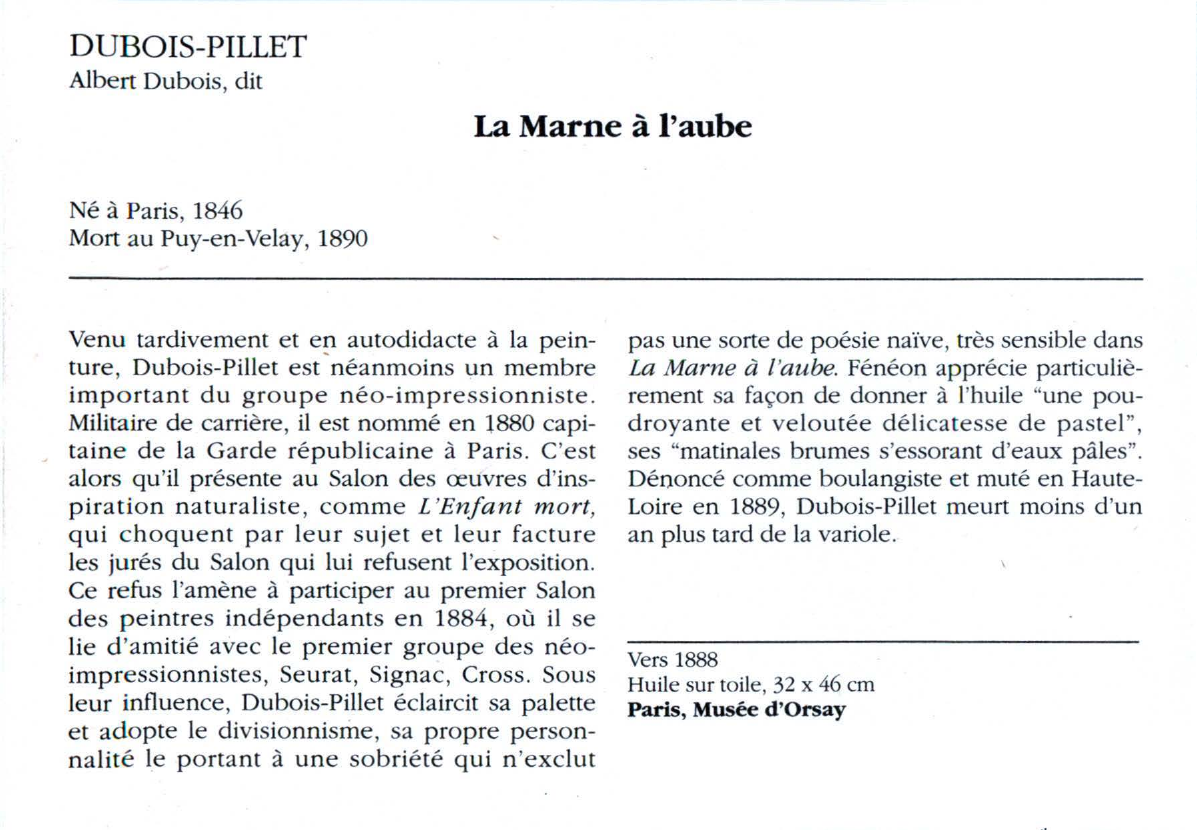 Prévisualisation du document DUBOIS-PILLET Albert Dubois, dit : La Marne à l'aube