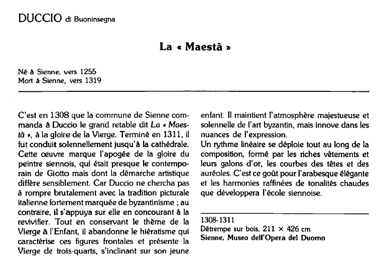 Prévisualisation du document DUCCIO di Buoninsegna:La « Maestà » (analyse).