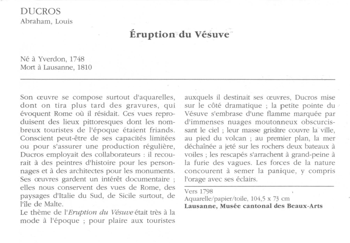 Prévisualisation du document DUCROS Abraham, Louis : Éruption du Vésuve