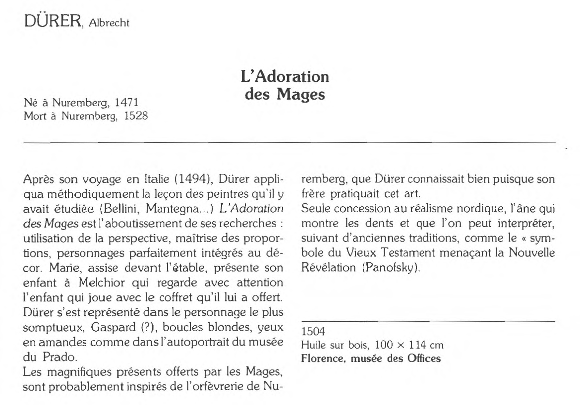 Prévisualisation du document DÜRER, Albrecht: L'Adoration des Mages